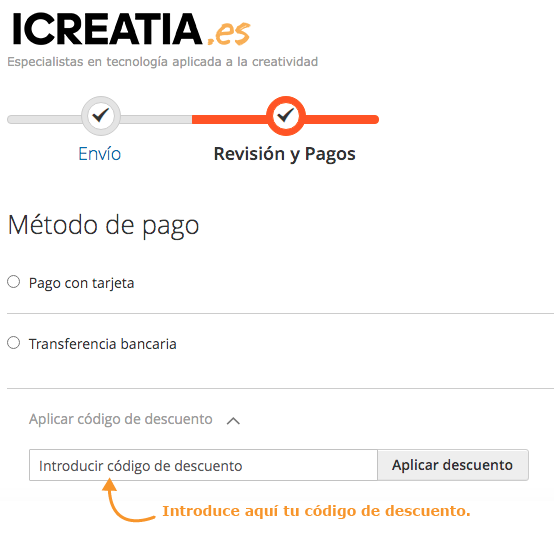código de descuento